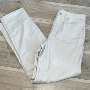 H&M leather straight leg pants